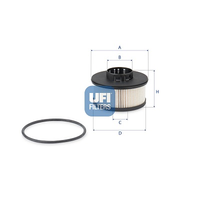 UFI Brændstof-filter 2620100 Filterindsats height_mm_209|Højde [mm]|65 outer_diameter_mm_497|Yderdiameter [mm]|102 inner_diameter_1_mm_995|Inder diame