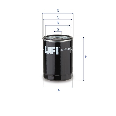 UFI Oliefilter 2347300 Påskruet 123mm 3/4-16 UNF for LAND ROVER JAGUAR