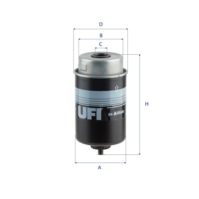 UFI Brændstof-filter 24.A86.00 Filterindsats height_mm_209|Højde [mm]|166 outer_diameter_mm_497|Yderdiameter [mm]|80 outer_diameter_1_mm_978|Yderdiame