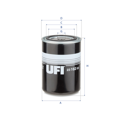 UFI Oliefilter 23.162.02 Påskruet 146mm 3/4-16 UNF for FERRARI
