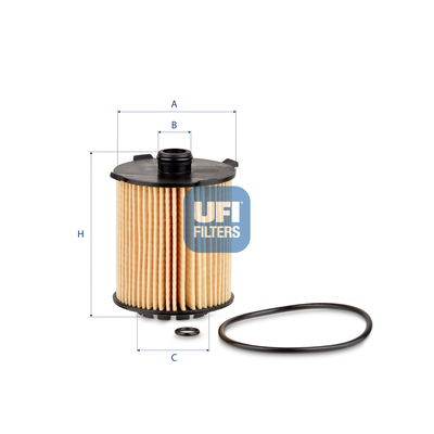 UFI Oliefilter 2511000 Filterindsats height_mm_209|Højde [mm]|105 outer_diameter_mm_497|Yderdiameter [mm]|73 outer_diameter_1_mm_978|Yderdiameter 1 [m