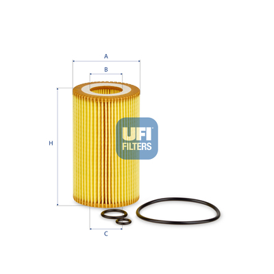 UFI Oliefilter 2501300 Filterindsats height_mm_209|Højde [mm]|115 outer_diameter_mm_497|Yderdiameter [mm]|64 inner_diameter_1_mm_995|Inder diameter 1