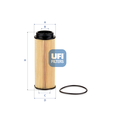 UFI Oliefilter 2525200 Filterindsats height_mm_209|Højde [mm]|155 outer_diameter_mm_497|Yderdiameter [mm]|54 inner_diameter_1_mm_995|Inder diameter 1