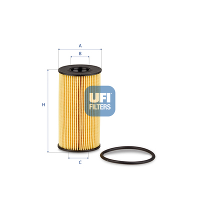 UFI Oliefilter 2526700 Filterindsats height_mm_209|Højde [mm]|113 outer_diameter_mm_497|Yderdiameter [mm]|57 inner_diameter_1_mm_995|Inder diameter 1