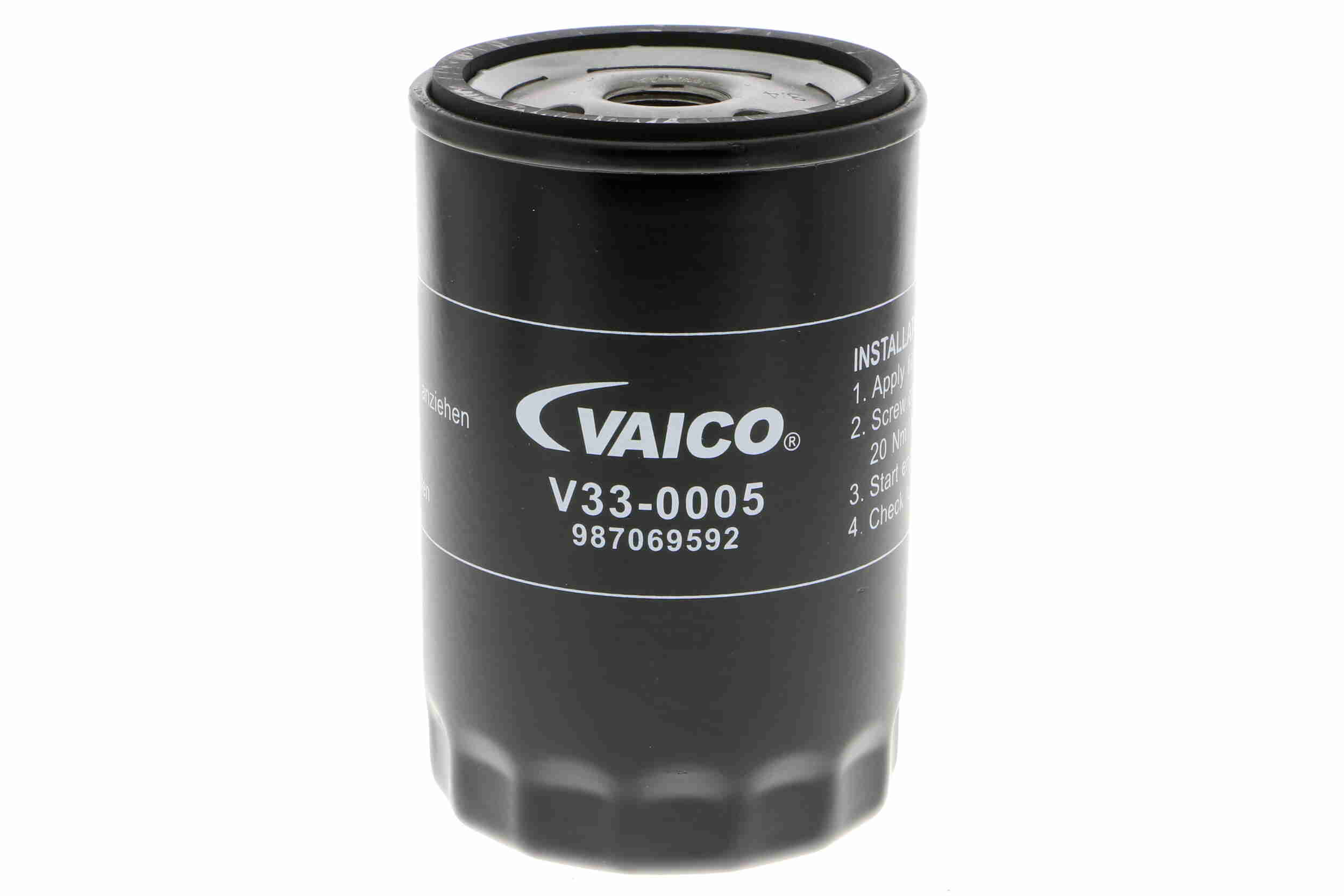VAICO Oliefilter V33-0005 Påskruet 123mm 3/4-16 UNF for ALFA ROMEO FIAT OPEL CHRYSLER JEEP SEAT VOLVO LANCIA ROVER DODGE CITROËN PEUGEOT
