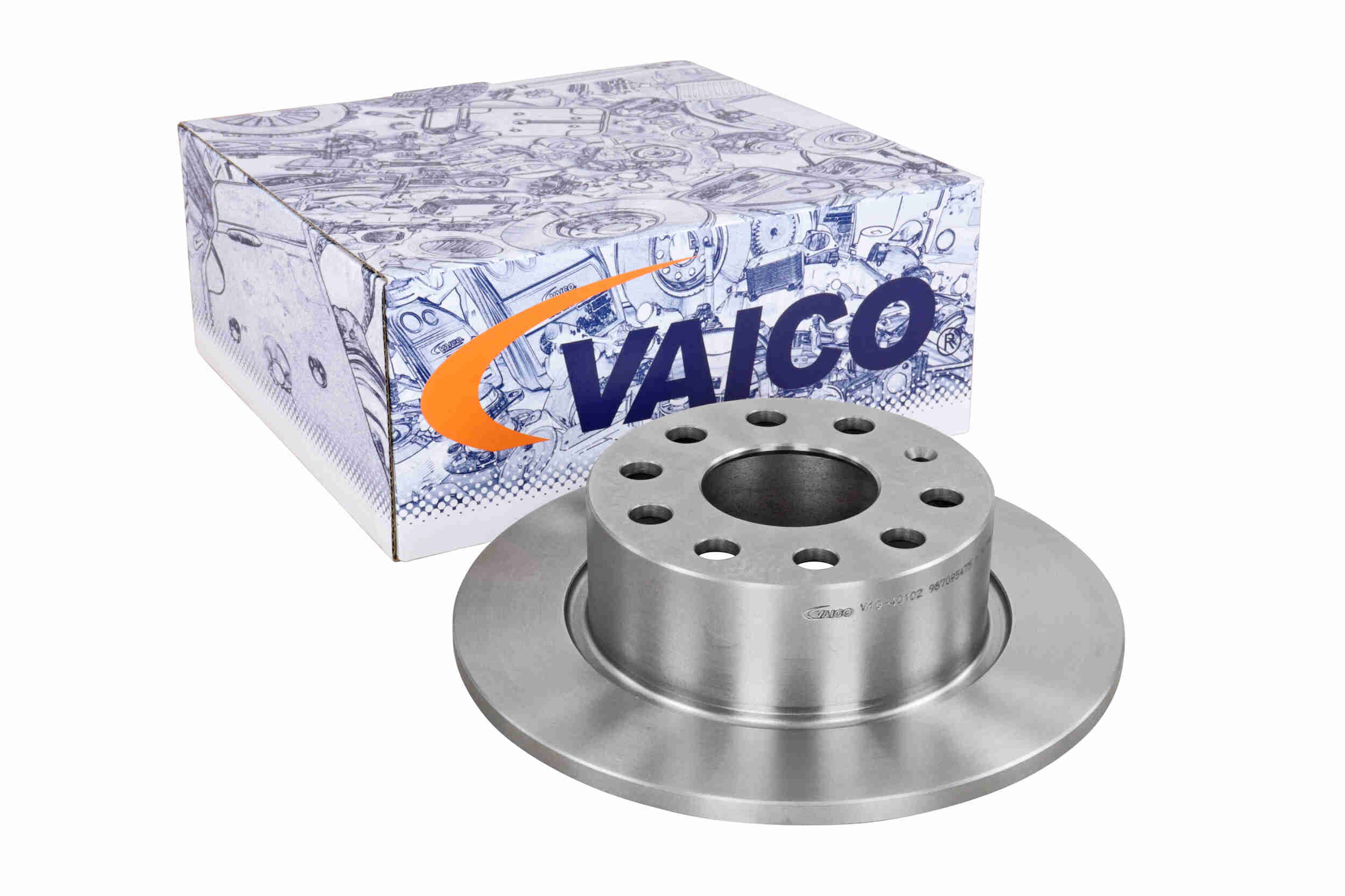 VAICO Bremseskive V10-40102 bagaksel fuld 253mm 10mm for VW