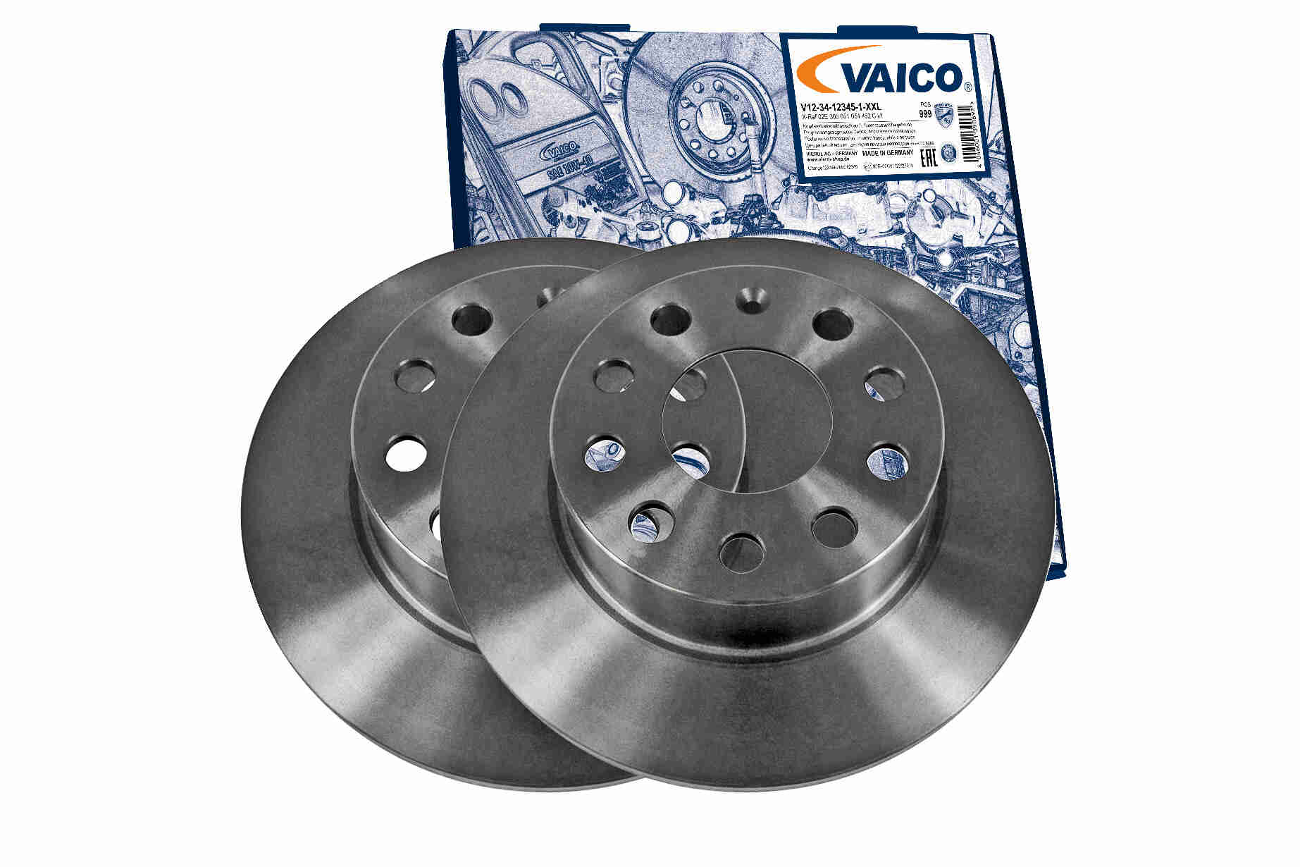 VAICO Bremseskive v1040077 bagaksel fuld 253mm 10mm for VAG