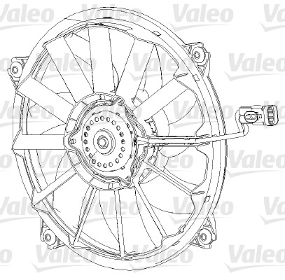 Ventilator, motorkøling, VALEO, 396 mm, b.la. til Citroën~Fiat~Peugeot~Lancia~DS, 12 V