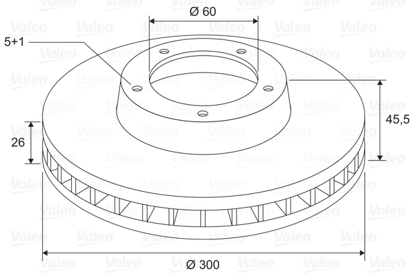 VALEO Bremseskive 197810 foraksel ventileret 300mm 26mm for VAUXHALL