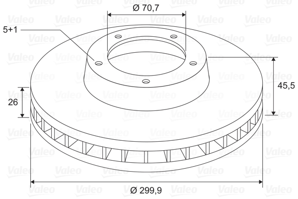 VALEO Bremseskive 197815 foraksel ventileret 300mm 26mm for OPEL CHEVROLET (SGM) CHEVROLET
