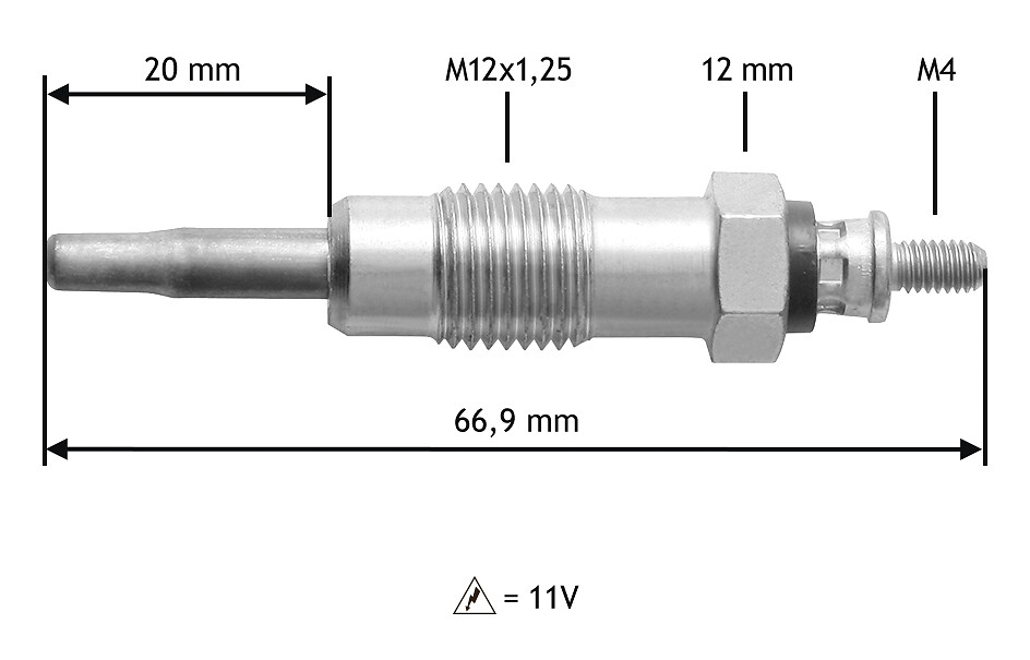 VALEO Gløderør 345111 for OPEL FORD LANCIA VAUXHALL CITROËN IVECO PEUGEOT RENAULT RENAULT TRUCKS ROVER