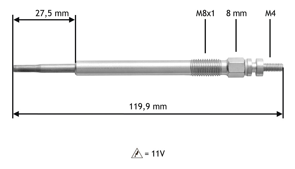 VALEO Gløderør 345123 for PEUGEOT FORD VOLVO MAZDA TOYOTA