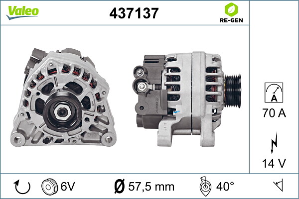 VALEO Generator 437137 for FIAT CITROËN PEUGEOT