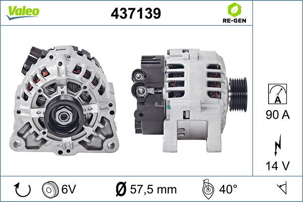 VALEO Generator 437139 for LANCIA PEUGEOT (DF-PSA) PEUGEOT FIAT MITSUBISHI
