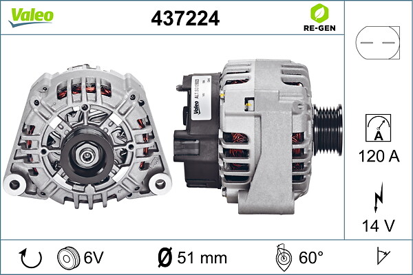 VALEO Generator 437224 for MERCEDES-BENZ CHRYSLER