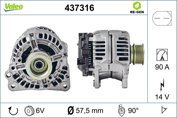 VALEO Generator 437316 for VW SKODA VW (SVW)