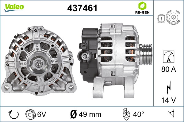 VALEO Generator 437461 for CITROËN PEUGEOT PEUGEOT (DF-PSA) MITSUBISHI