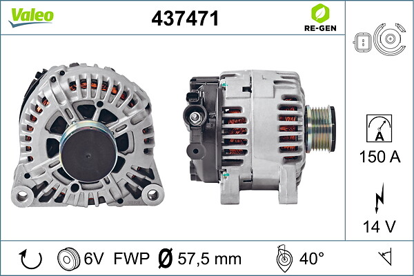 VALEO Generator 437471 for LANCIA PEUGEOT FIAT