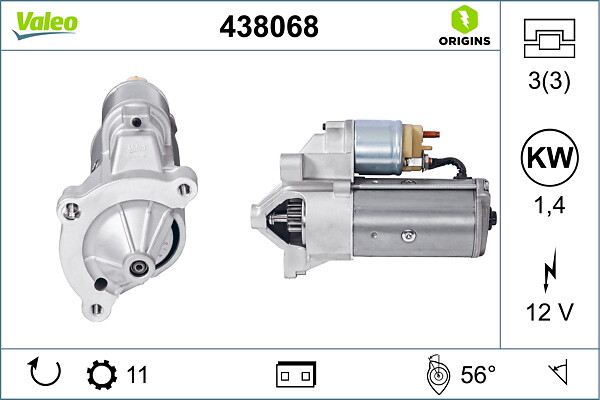 VALEO Starter 438068 for PEUGEOT TALBOT LANCIA CITROËN FIAT MITSUBISHI SUZUKI