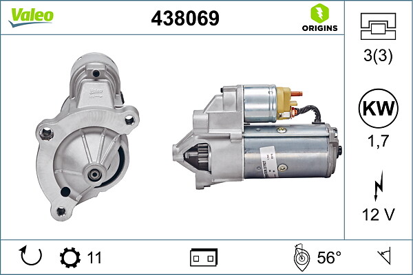 VALEO Starter 438069 for CITROËN HYUNDAI PEUGEOT LANCIA