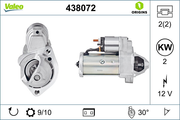 VALEO Starter 438072 for VW AUDI VW (SVW)