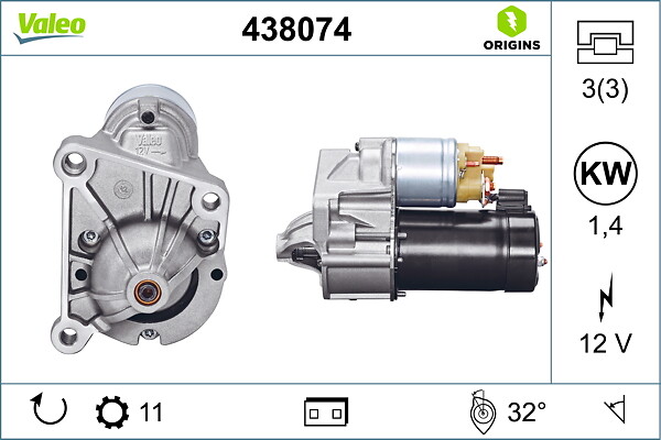 VALEO Starter 438074 for OPEL VAUXHALL DACIA RENAULT ARO