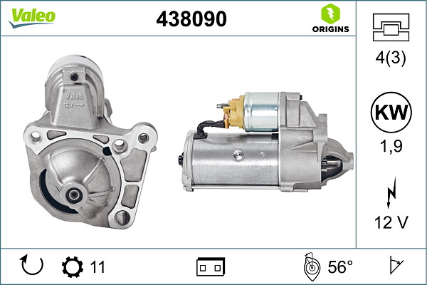 VALEO Starter 438090 for OPEL VAUXHALL MITSUBISHI RENAULT SUZUKI NISSAN