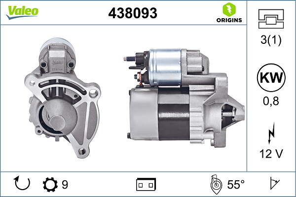 VALEO Starter 438093 for PEUGEOT CITROËN PEUGEOT (DF-PSA) FIAT
