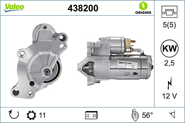 VALEO Starter 438200 for VAUXHALL PEUGEOT CITROËN DS LANCIA MITSUBISHI TOYOTA