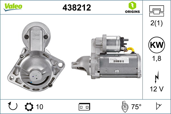VALEO Starter 438212 for OPEL FIAT GENERAL MOTORS VAUXHALL CHEVROLET