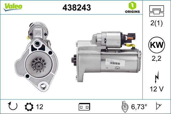 VALEO Starter 438243 for AUDI MERCEDES-BENZ VW