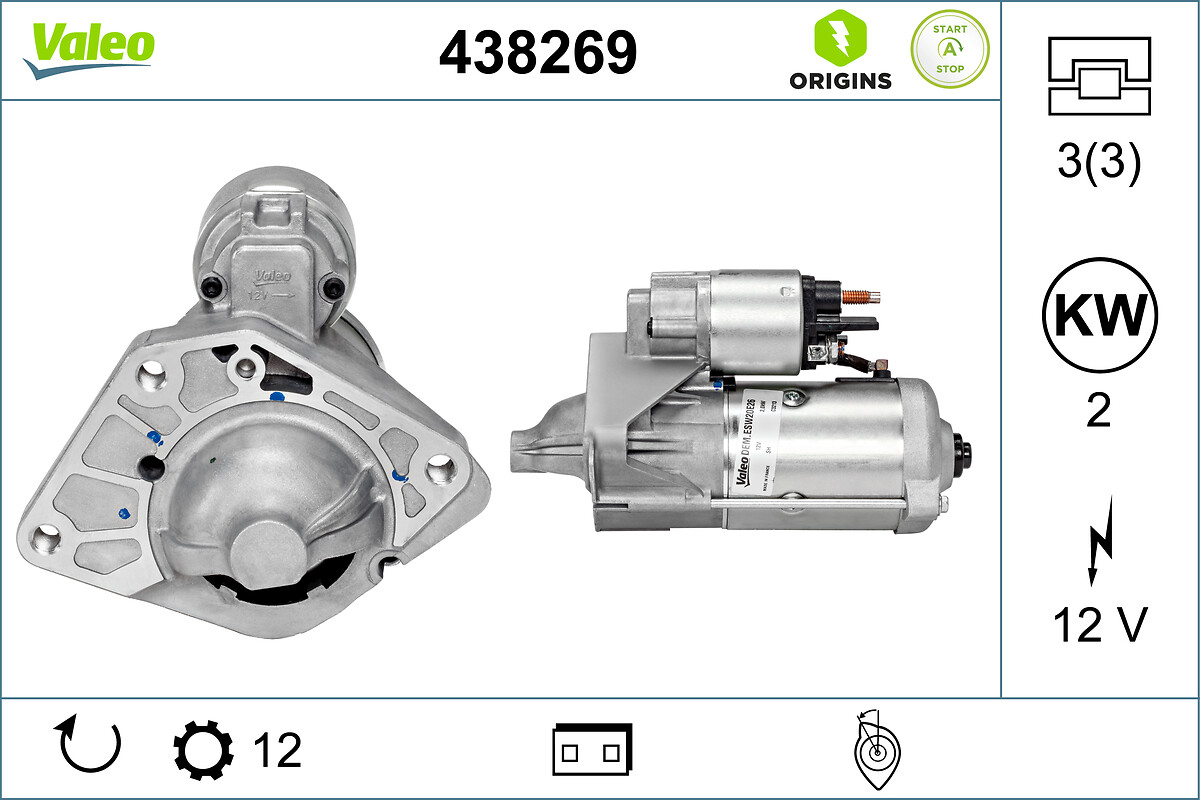 VALEO Starter 438269 for OPEL VAUXHALL MERCEDES-BENZ RENAULT NISSAN
