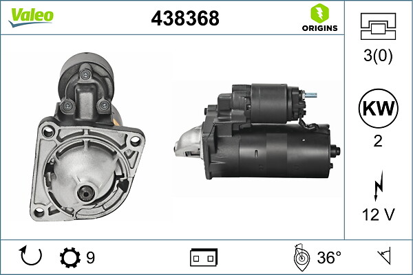 VALEO Starter 438368 for CADILLAC IVECO OPEL LANCIA FIAT GENERAL MOTORS NISSAN ALFA ROMEO