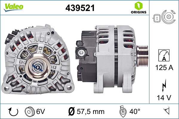 VALEO Generator 439521 for PEUGEOT (DF-PSA) PEUGEOT CITROËN CITROËN (DF-PSA)