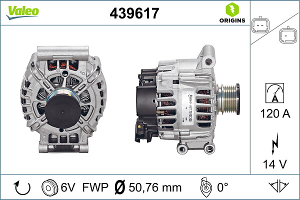 VALEO Generator 439617 for MINI PEUGEOT CITROËN DS MITSUBISHI
