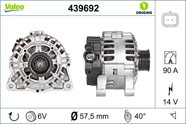 VALEO Generator 439692 for PEUGEOT CITROËN (DF-PSA) PEUGEOT (DF-PSA) CITROËN LANCIA FIAT