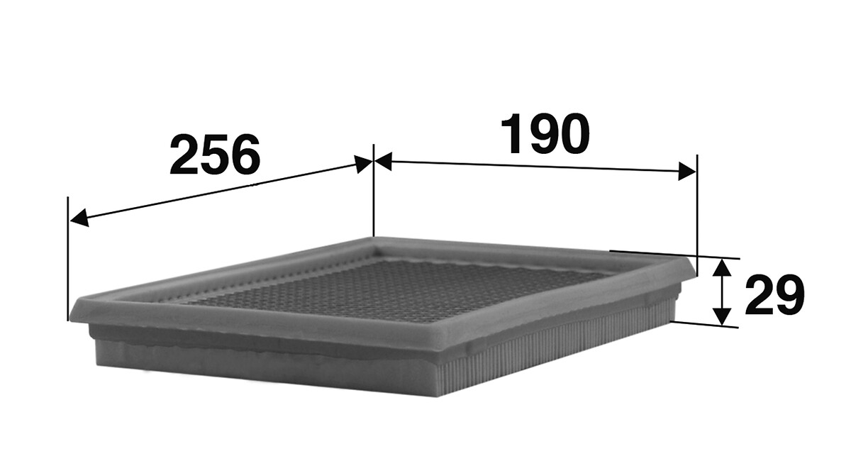 VALEO Luftfilter 585329 Filterindsats length_mm_203|Længde [mm]|257 width_mm_206|Bredde [mm]|190 height_mm_209|Højde [mm]|37 weight_kg_212|Vægt [kg]|0