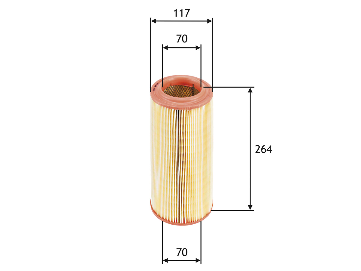 VALEO Luftfilter 585626 Filterindsats height_mm_209|Højde [mm]|263 outer_diameter_mm_497|Yderdiameter [mm]|117 inner_diameter_mm_496|Indvendig diamete