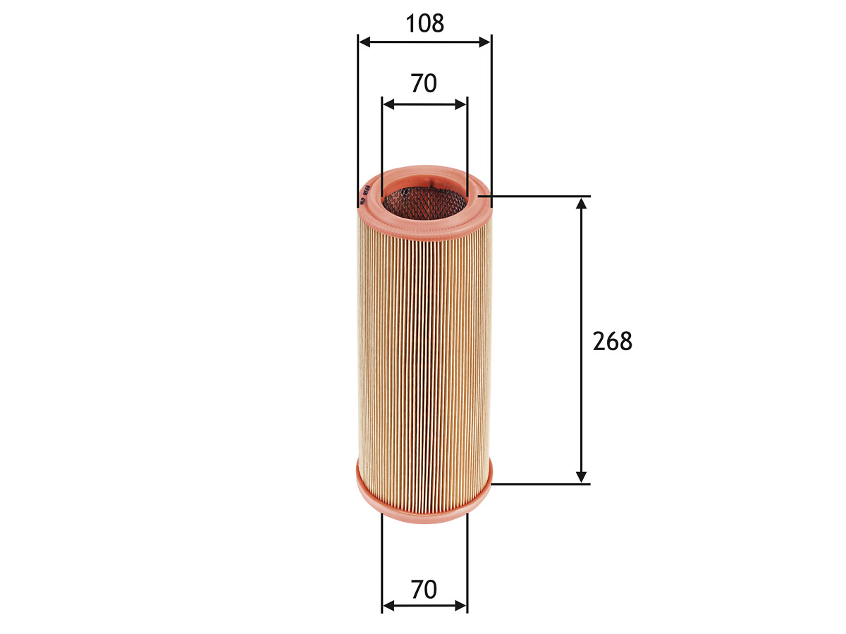 VALEO Luftfilter 585631 Filterindsats height_mm_209|Højde [mm]|268 outer_diameter_mm_497|Yderdiameter [mm]|108 inner_diameter_mm_496|Indvendig diamete