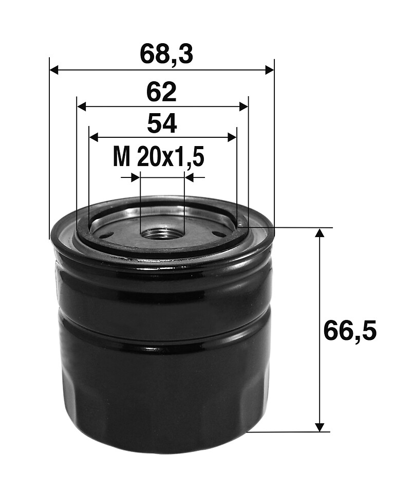 VALEO Oliefilter 586033 Påskruet 60mm M20x1.5 for MITSUBISHI RENAULT DACIA