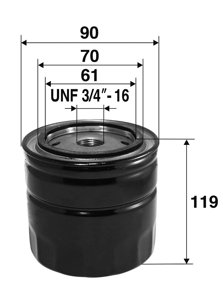 VALEO Oliefilter 586036 Påskruet 119mm UNF 3/4 -16 for FORD VW