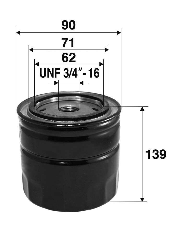 VALEO Oliefilter 586043 Påskruet 119mm UNF 3/4 -16 for FORD VW
