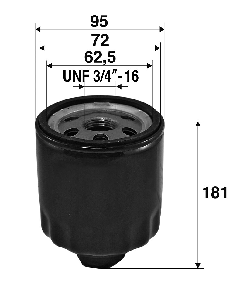 VALEO Oliefilter 586056 Påskruet 183mm UNF 3/4 -16 for VOLVO