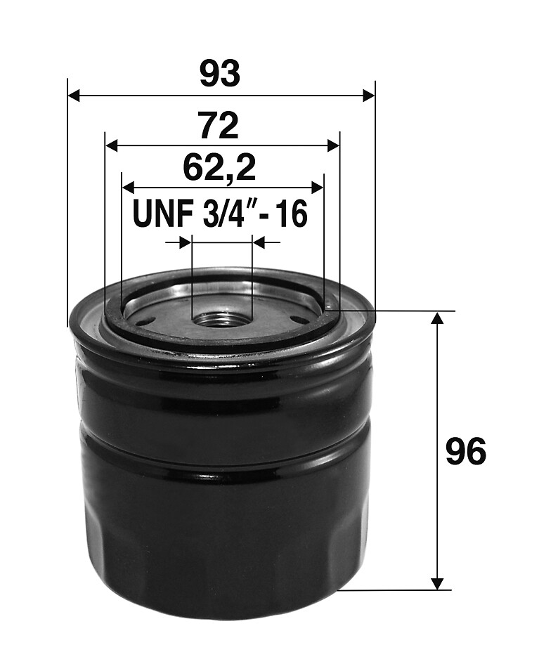 VALEO Oliefilter 586063 Påskruet 95mm UNF 3/4 -16 for FORD TOYOTA MAZDA NISSAN AMC