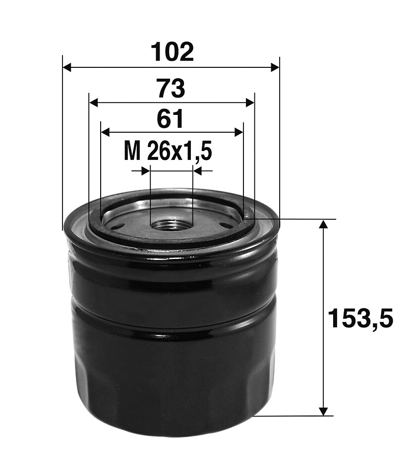 VALEO Oliefilter 586085 Påskruet 143mm M26x1.5 for AC MITSUBISHI FUSO (MITSUBISHI) SOLO AMC