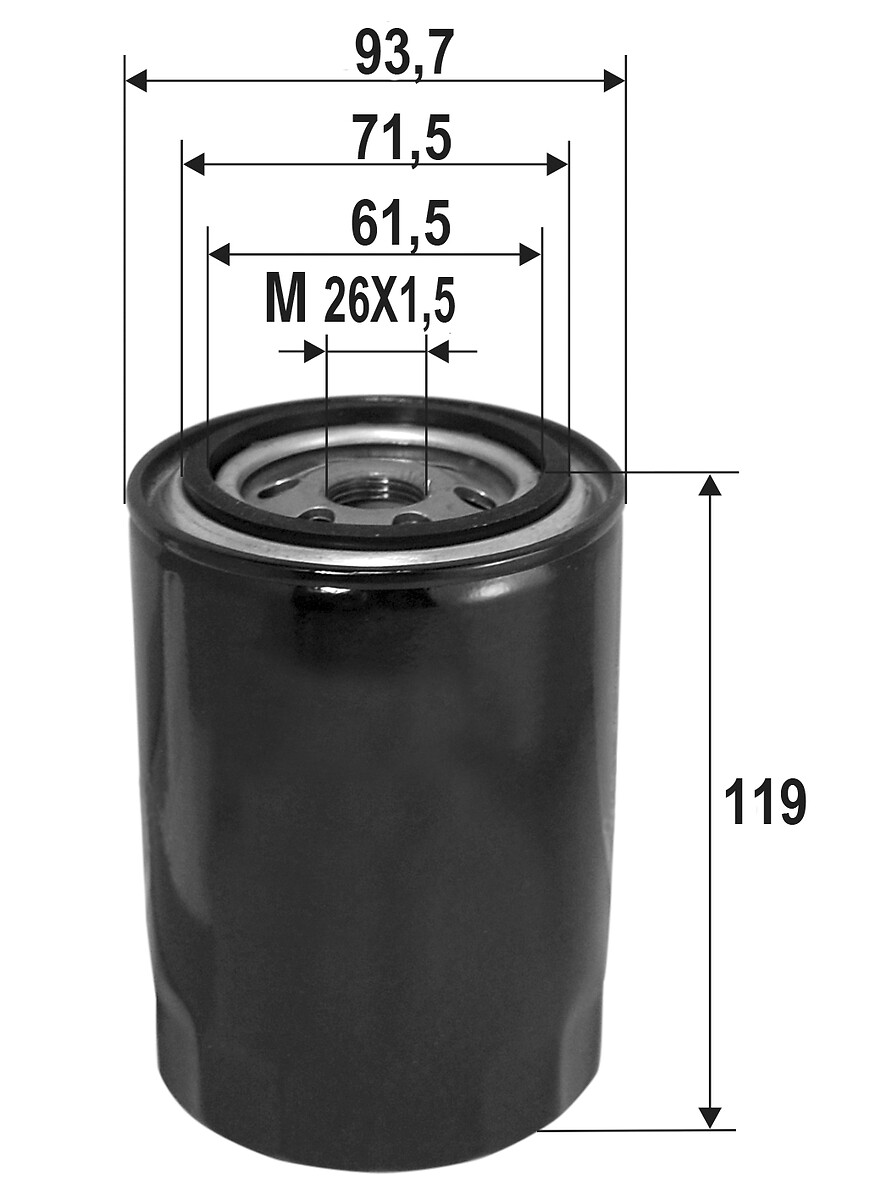 VALEO Oliefilter 586090 Påskruet 110mm M26x1.5 for HYUNDAI GALLOPER KIA LANCIA