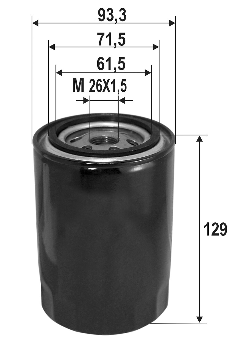 VALEO Oliefilter 586095 Påskruet 131mm M26x1.5 for KIA