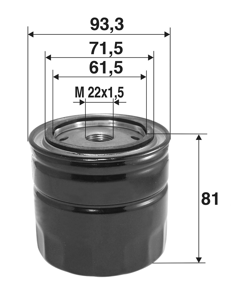 VALEO Oliefilter 586110 Påskruet 81mm M22x1.5 for HONDA ROVER