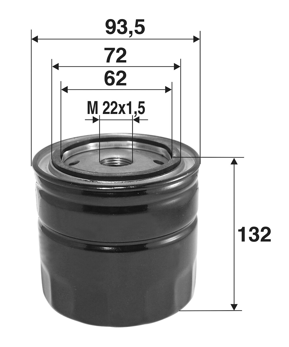 VALEO Oliefilter 586115 Påskruet 143mm M22x1.5 for IVECO FIAT PEUGEOT CITROËN FUSO (MITSUBISHI)