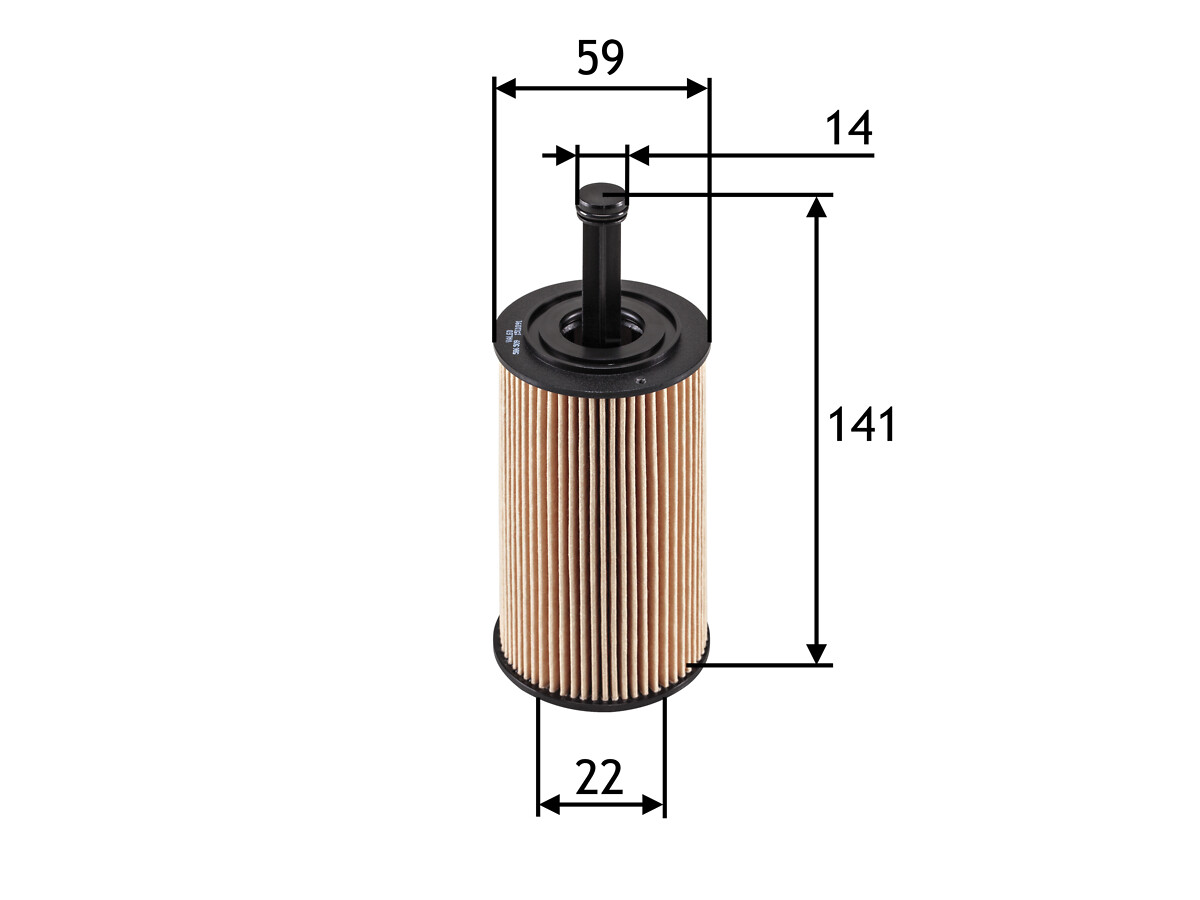 VALEO Oliefilter 586509 Filterindsats height_mm_209|Højde [mm]|141 outer_diameter_mm_497|Yderdiameter [mm]|59 inner_diameter_1_mm_995|Inder diameter 1